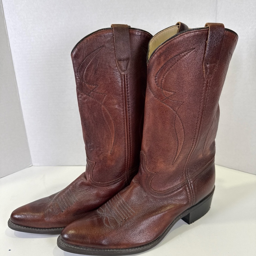 Vintage Dingo Mens Size 9D Western Boots Brown 15921 Pull On Excellent Condition